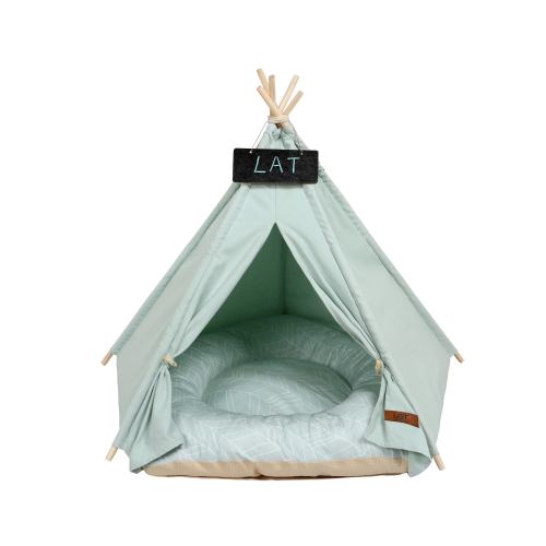 LAT Tente de lit pour animaux de compagnie, tente de maison de jeu pour chien tipi pour animaux de compagnie, amovible et lavable, tente de lit mignon